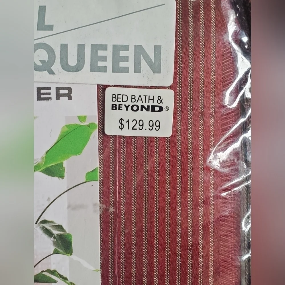 Biltmore 60% Silk 100% COTTON stripes Burgundy Duvet Cover Only Full/Queen Size.